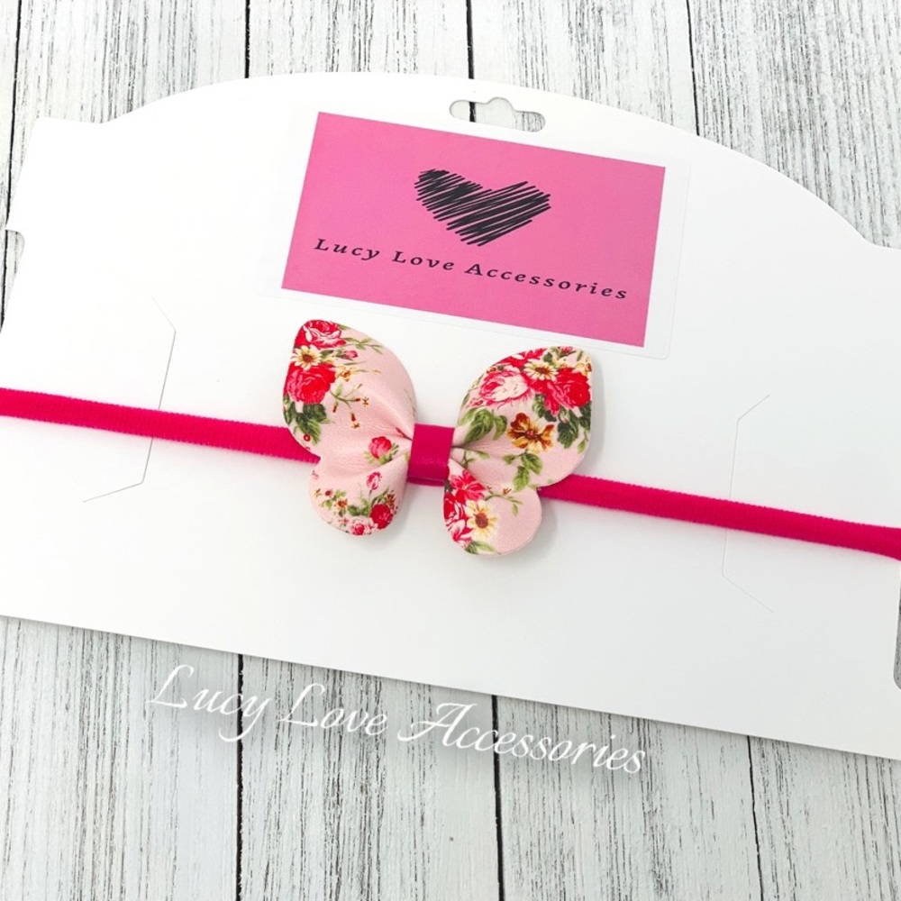 Handmade butterfly 3.00” x 2.25” headband